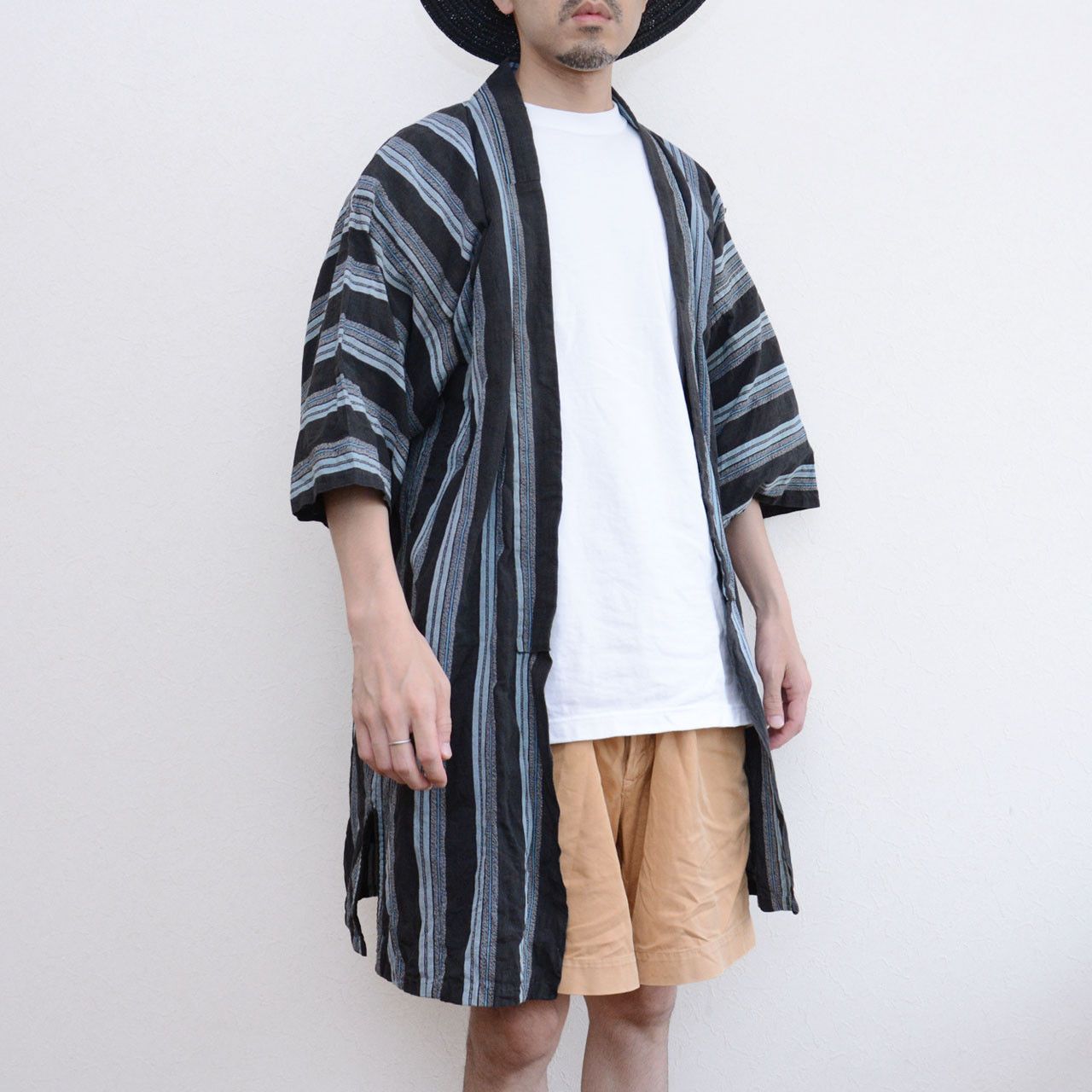 Other Noragi Jacket Vintage Japan Black Stripe Cotton Size US L / EU 52-54 / 3 - 13 Thumbnail