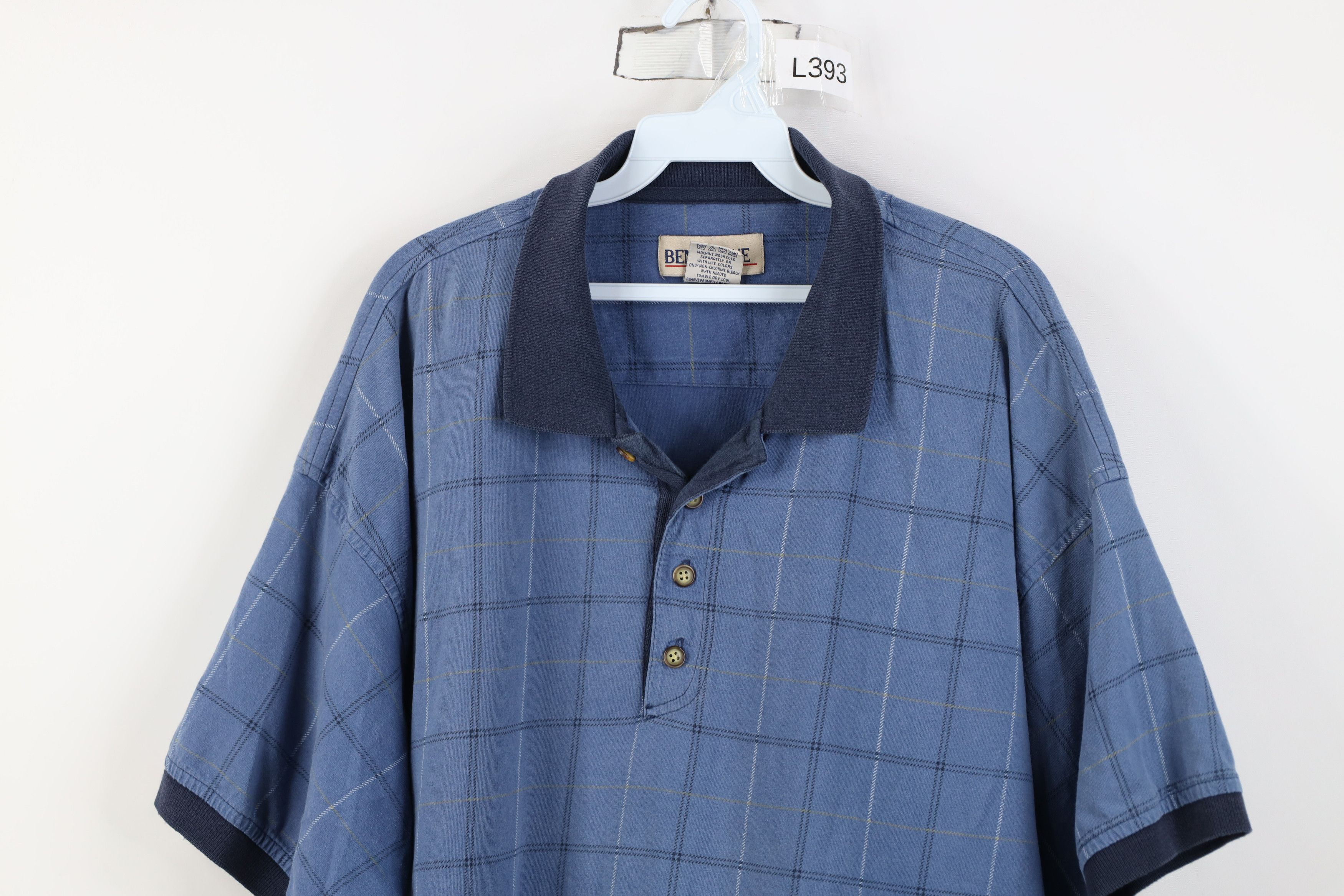 Vintage Vintage 90s Streetwear Short Sleeve Collared Golf Polo Plaid Size US XXL / EU 58 / 5 - 2 Thumbnail