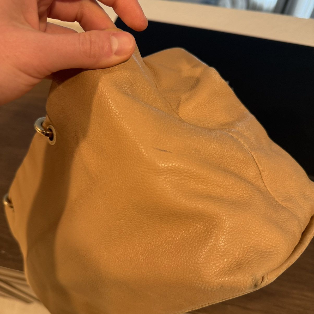 Chanel CHANEL Shopper Tote Bag Beige Grained Calfskin Handbag w/Box Size ONE SIZE - 8 Thumbnail