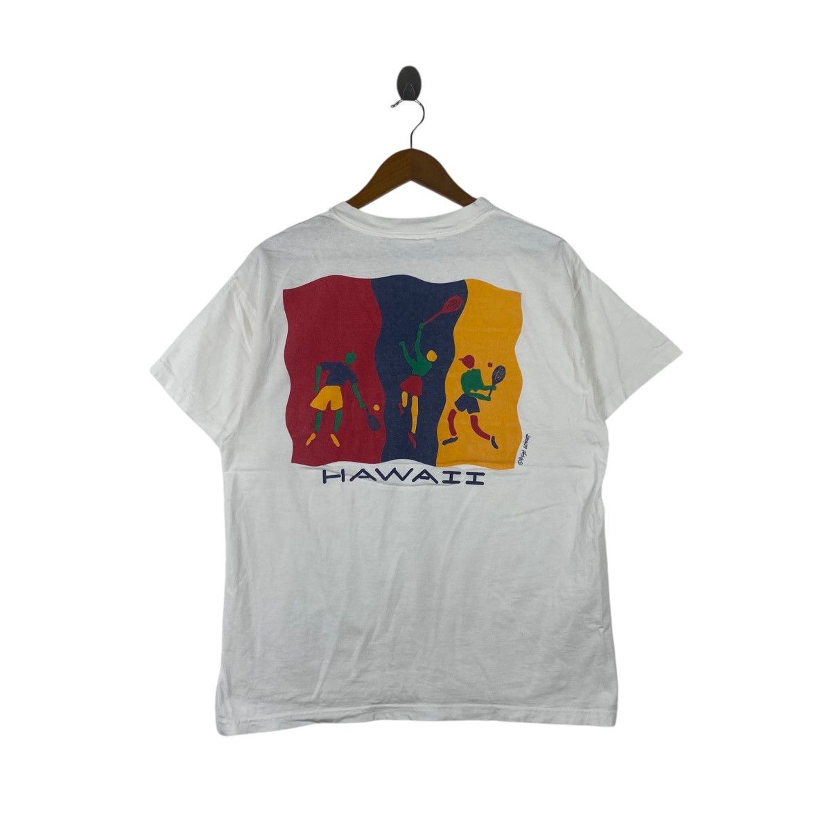 Vintage Vintage 90’ SGT. LEISURE HAWAII Tennis Made In USA Tee Shirt Size L / US 10 / IT 46 - 1 Thumbnail
