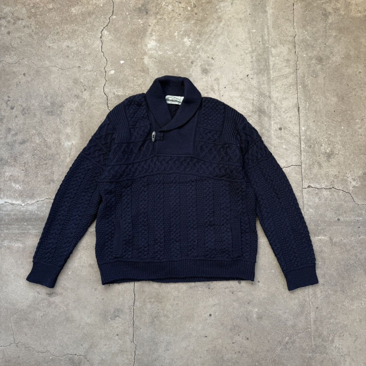 Aran Crafts 90s Chunky Grey Knit Irish Wool Fisherman Sweater Size US XXL / EU 58 / 5 - 1 Thumbnail