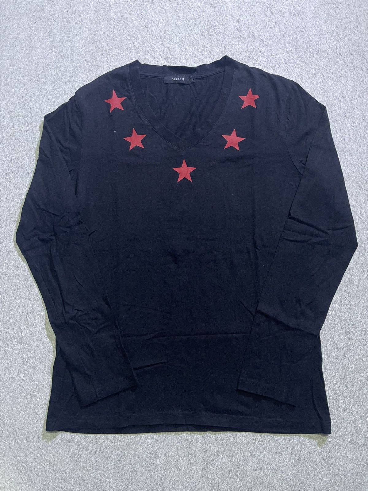 Hysteric Glamour Y2K ROSHELL long t-shirt with small star motif on the neck Size US XL / EU 56 / 4 - 1 Thumbnail