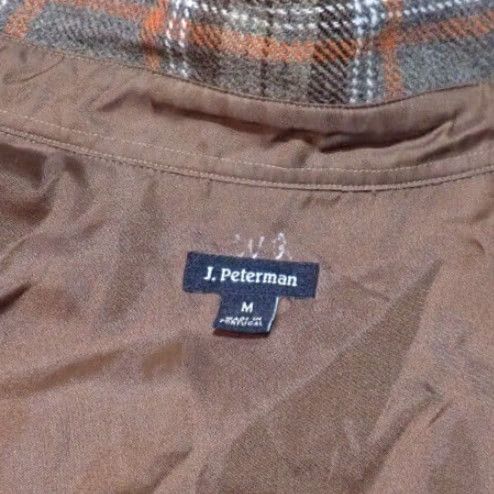 Vintage VINTAGE J. Peterman Adult Medium Wool Flannel Shirt Brown Gray Orange Plaid Button Down Long Sleeve Casual Mens Size US M / EU 48-50 / 2 - 4 Thumbnail