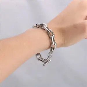 Jewelry Link Chain Bracelet 2000s Chrome Y2K Punk Skater Grunge Size ONE SIZE - 1 Thumbnail