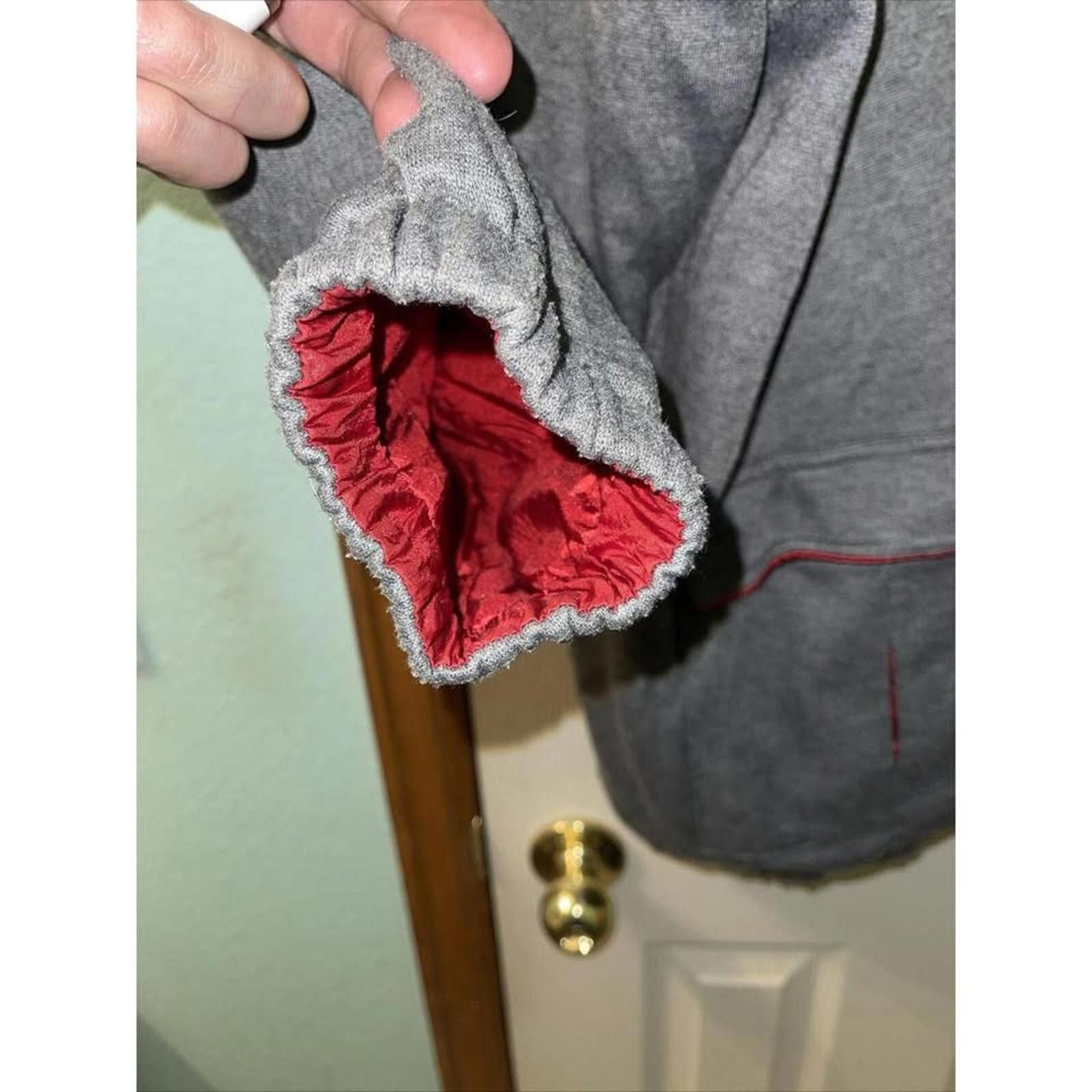 Other Cozy Oversized Gray Jacket with Red Accents Size ONE SIZE - 5 Thumbnail