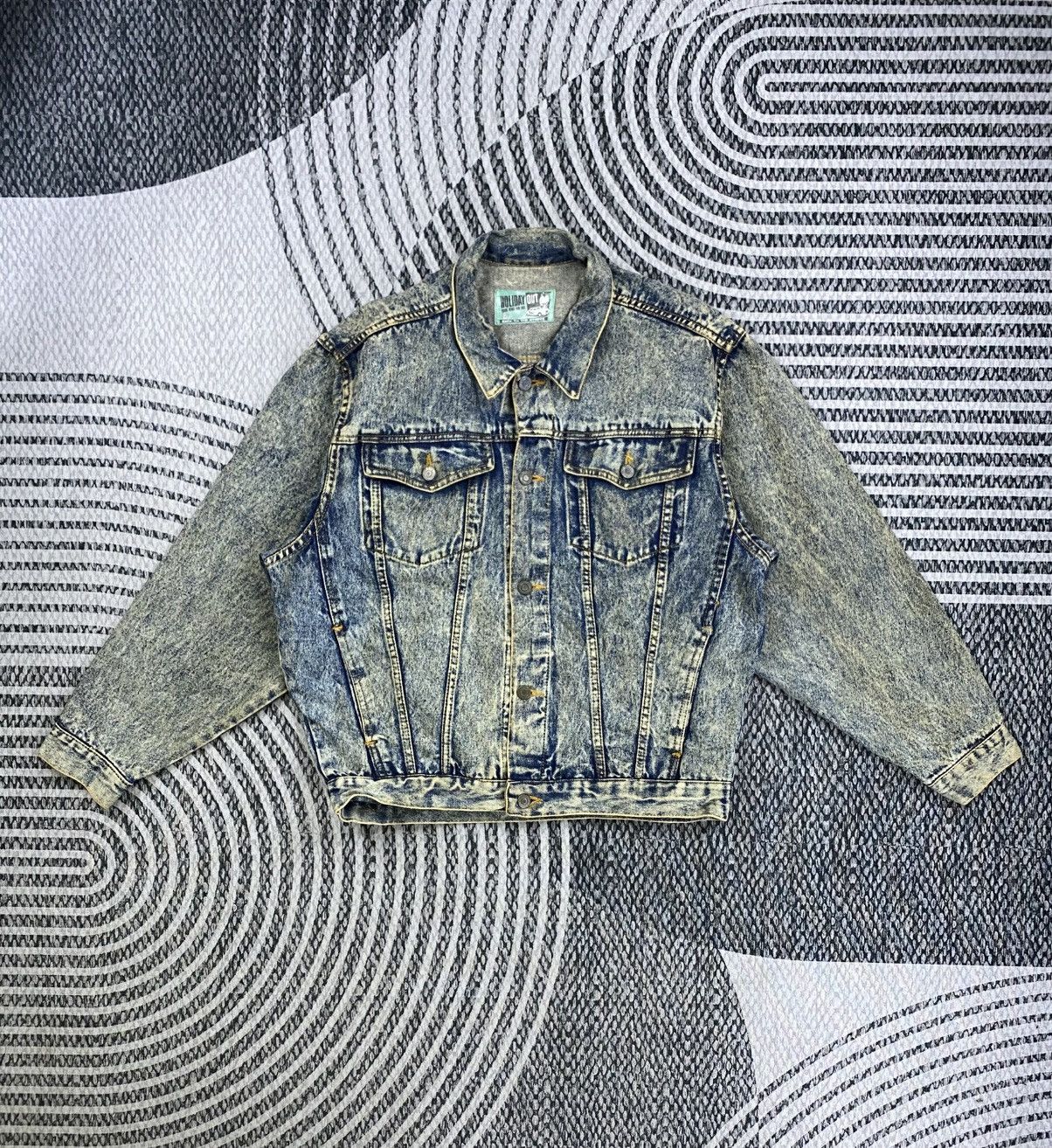 Japanese Brand Vintage Holiday Out Blue Washed Trucker Denim Jacket Size US L / EU 52-54 / 3 - 1 Thumbnail