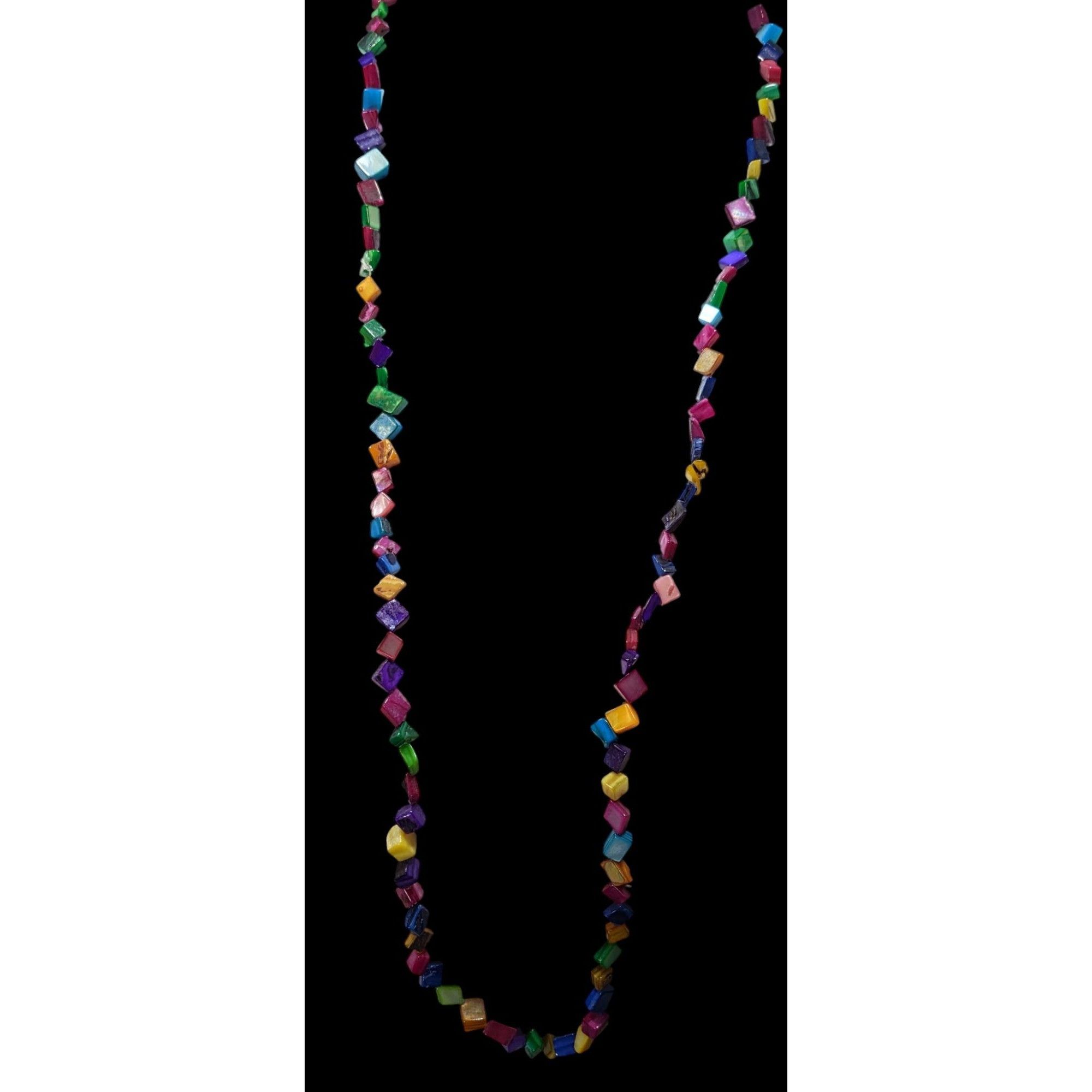 Other Rainbow Dyed Square Shell Chip Beaded Necklace Size ONE SIZE - 3 Thumbnail
