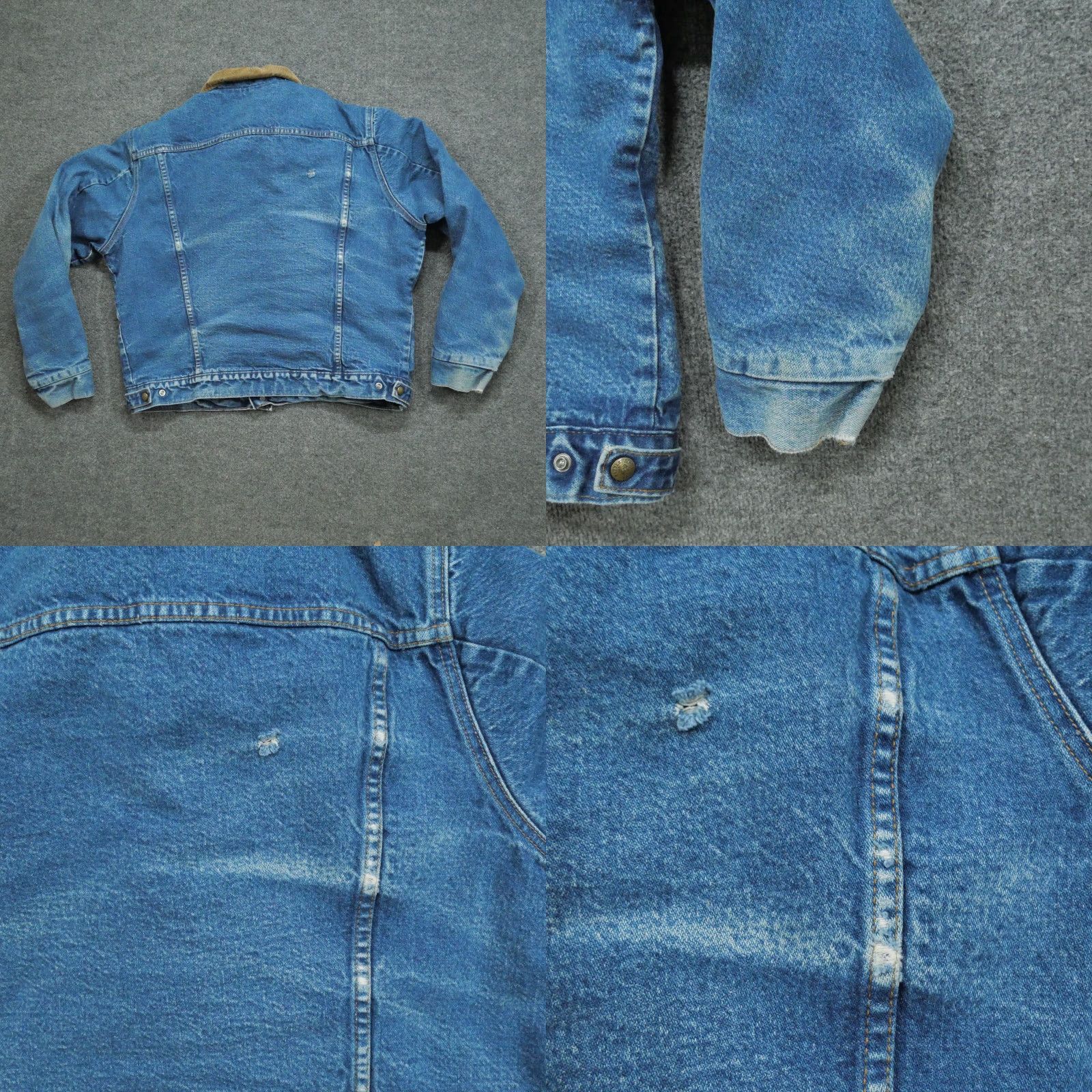 Vintage VINTAGE Key Jacket Mens 48 Denim Blue Lined Saddle King Distressed Cotton Jeans Coat - Casual - Regular - Snap - Basic - 3/10 Condition - Men Size US 32 / EU 48 - 10 Thumbnail