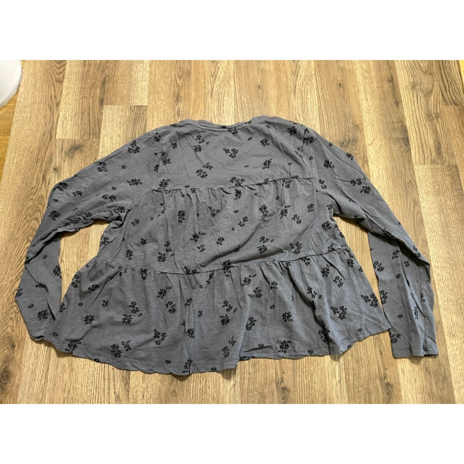 Vintage Sonoma Shirt Women's Size XXL Grey Black Floral Long Sleeve Shirt Size XXL / US 16-18 / IT 52-54 - 2 Thumbnail