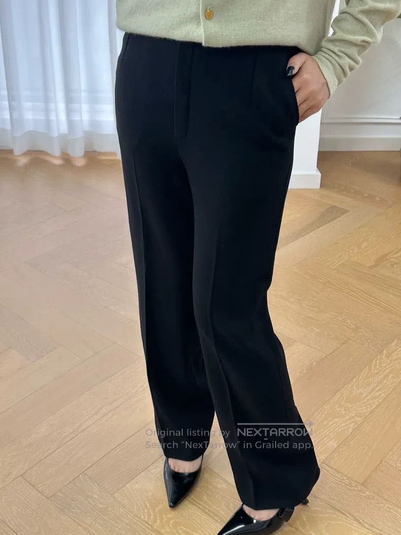 Hermes Hermes Fine Wool Straight Leg Business Pants, Black Size 24" / US 00 / IT 34 - 4 Thumbnail