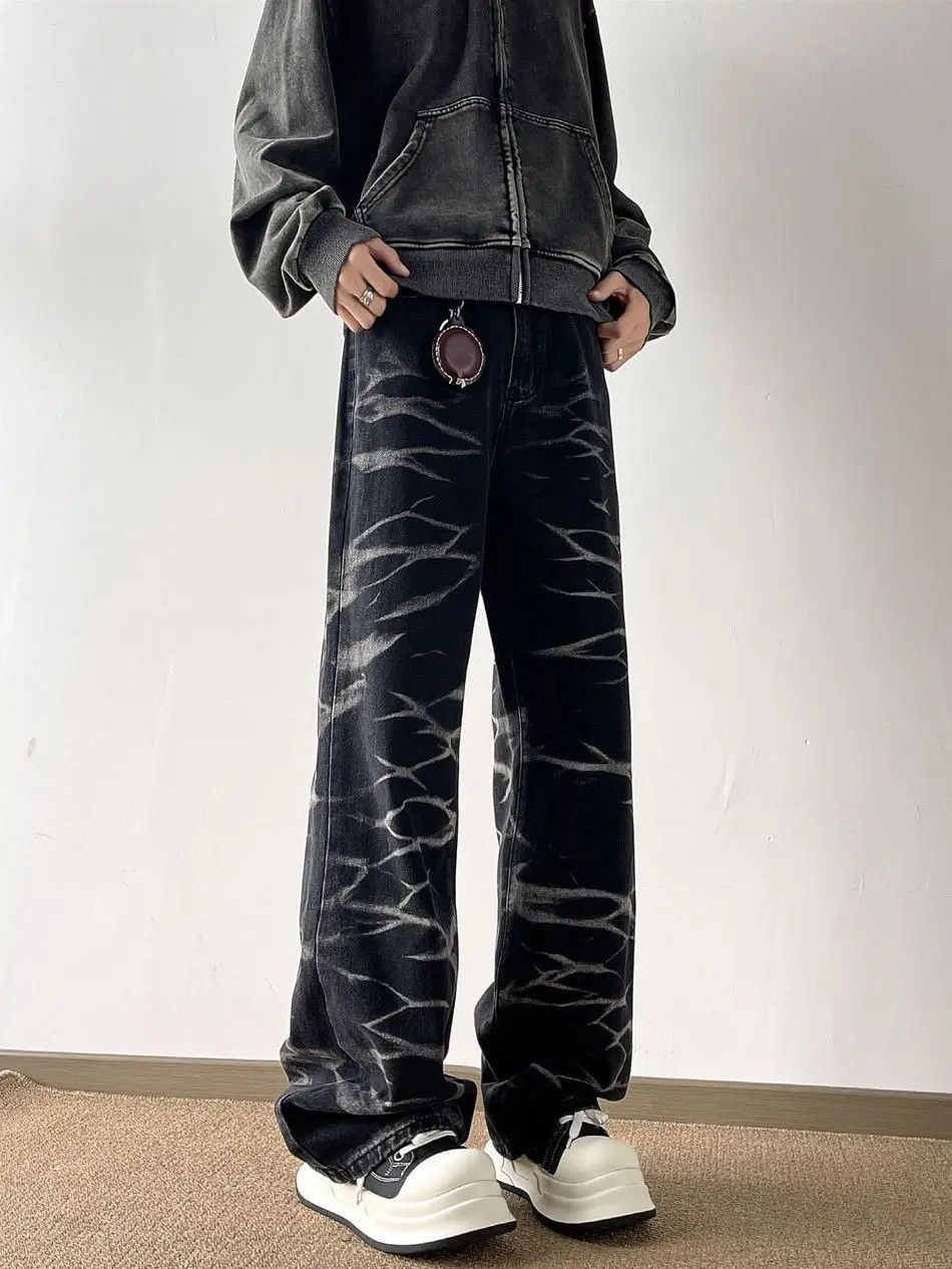 Japanese Brand Retro loose slightly flared wave jeans Size US 32 / EU 48 - 3 Thumbnail