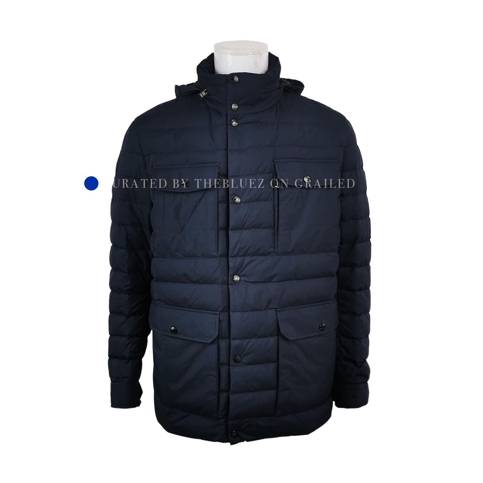 Hugo Boss Stylish Hooded Puffer Jacket in Blue Size US L / EU 52-54 / 3 - 1 Thumbnail