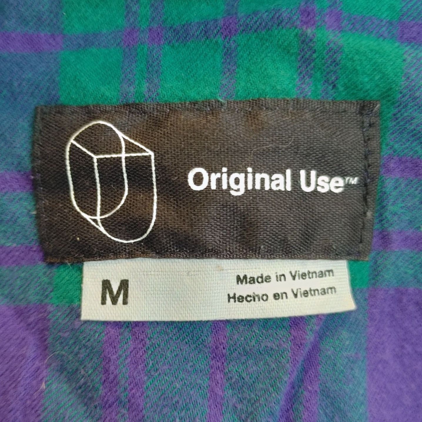Other Original Use Women's Green/Purple Plaid Long Sleeve Button U Size M / US 6-8 / IT 42-44 - 3 Thumbnail