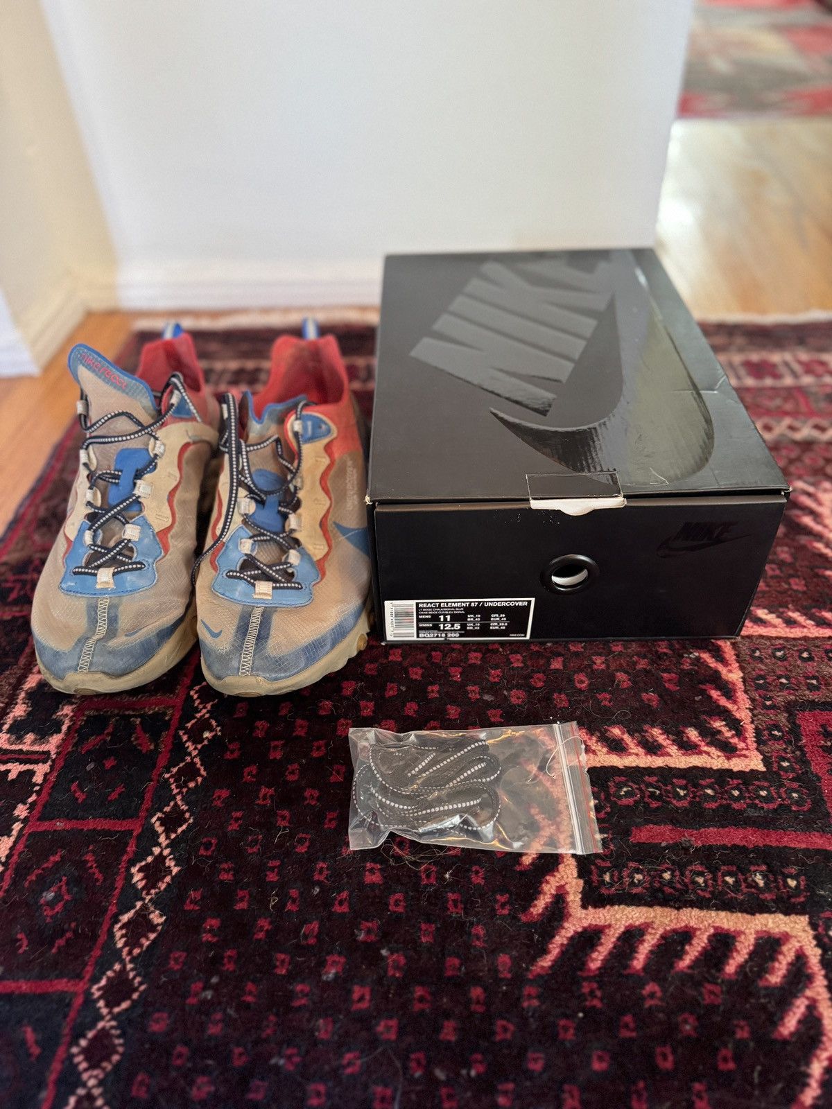 Nike × Undercover React Element 87 in Light Beige Chalk/Signal Blue Size US 11 / EU 44 - 14 Thumbnail