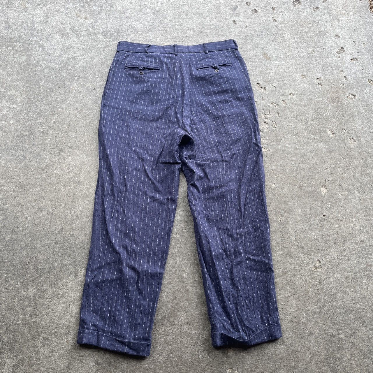 Polo Ralph Lauren 1980s Polo Ralph Lauren Pinstripe 20s Style Pants Size US 34 / EU 50 - 4 Thumbnail