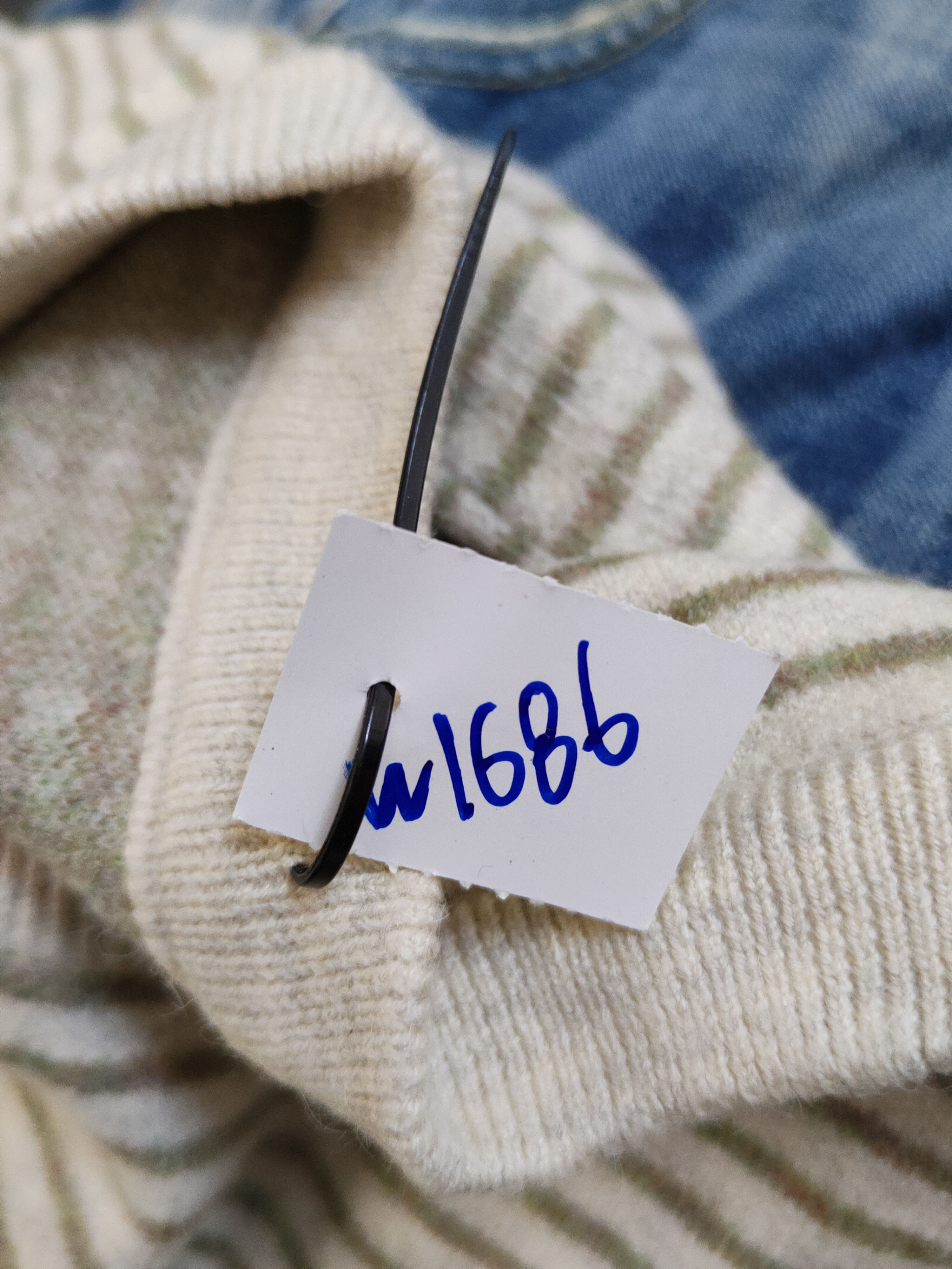 Cookies × Homespun Knitwear × Japanese Brand Japanese Brand Ivory Green knitwear Sweatshirts #W1686 Size L / US 10 / IT 46 - 11 Thumbnail