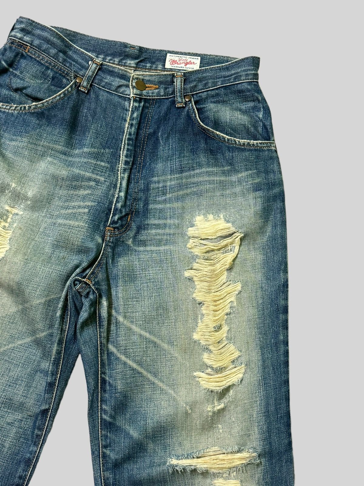 If Six Was Nine × Japanese Brand × Wrangler Vintage Lady Wrangler Baggy Distressed Denim Size US 27 - 5 Thumbnail
