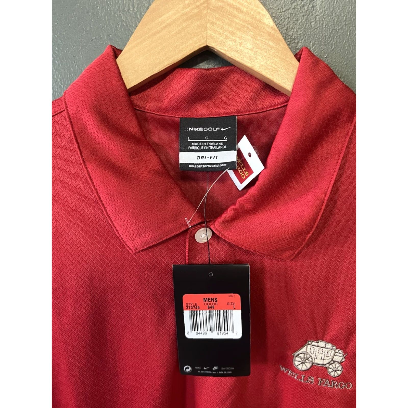 Nike Nike Mens Polo Shirt Short Sleeve Golf Well Fargo Red L Size US L / EU 52-54 / 3 - 3 Thumbnail