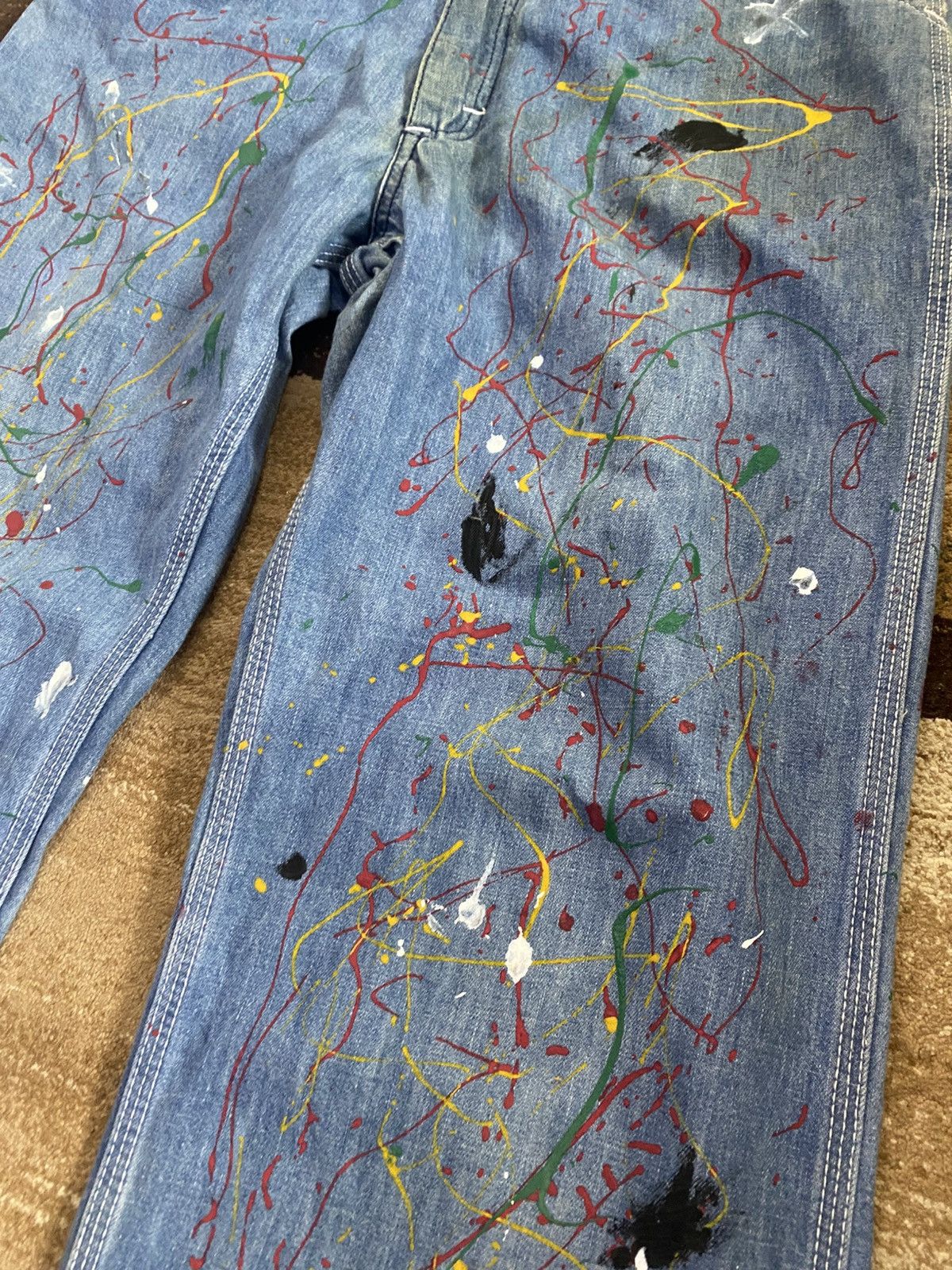If Six Was Nine × Lee × Vintage Vintage Lee Paint Splatter Carpenter Denim Size US 34 / EU 50 - 5 Thumbnail