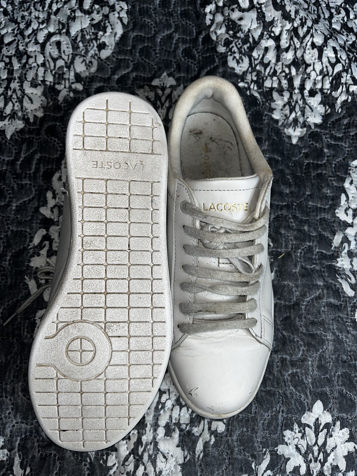 Lacoste Lacoste Men's White Leather Logo Lace Up Sneakers US Size 9 Size US 9 / IT 39 - 3 Thumbnail