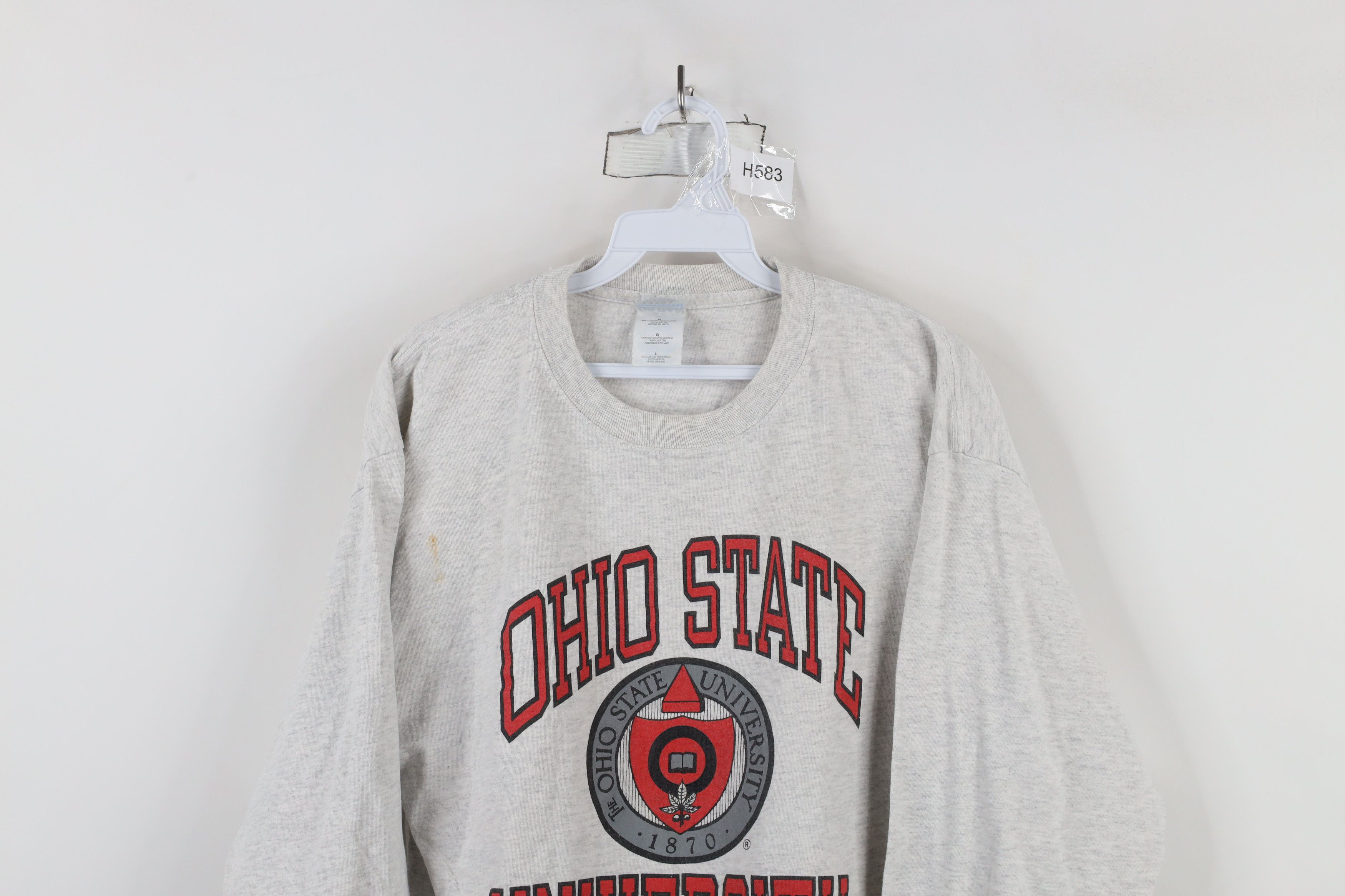 Vintage Vintage 90s Ohio State University Long Sleeve T-Shirt Gray Size US L / EU 52-54 / 3 - 2 Thumbnail