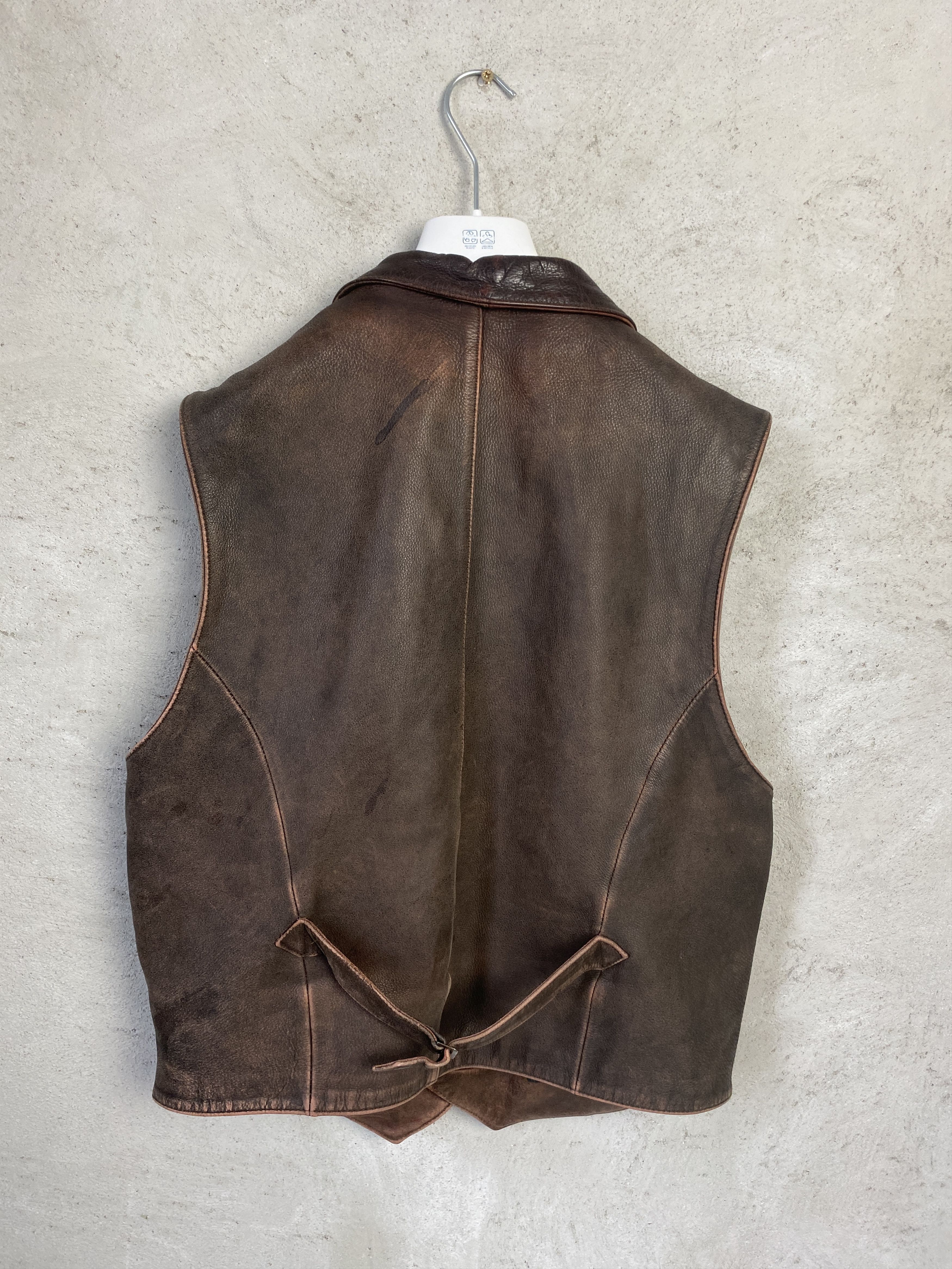 Genuine Leather Vintage real leather vest jacket retro Size US M / EU 48-50 / 2 - 4 Thumbnail