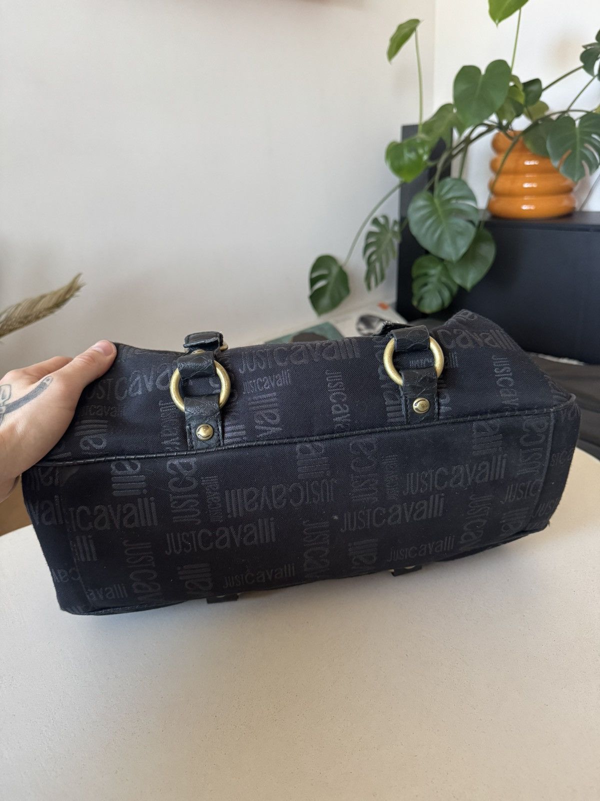 Just Cavalli Just Cavalli Vintage Y2K Hand Bag Avant Garde Monogram Rare Size ONE SIZE - 4 Thumbnail