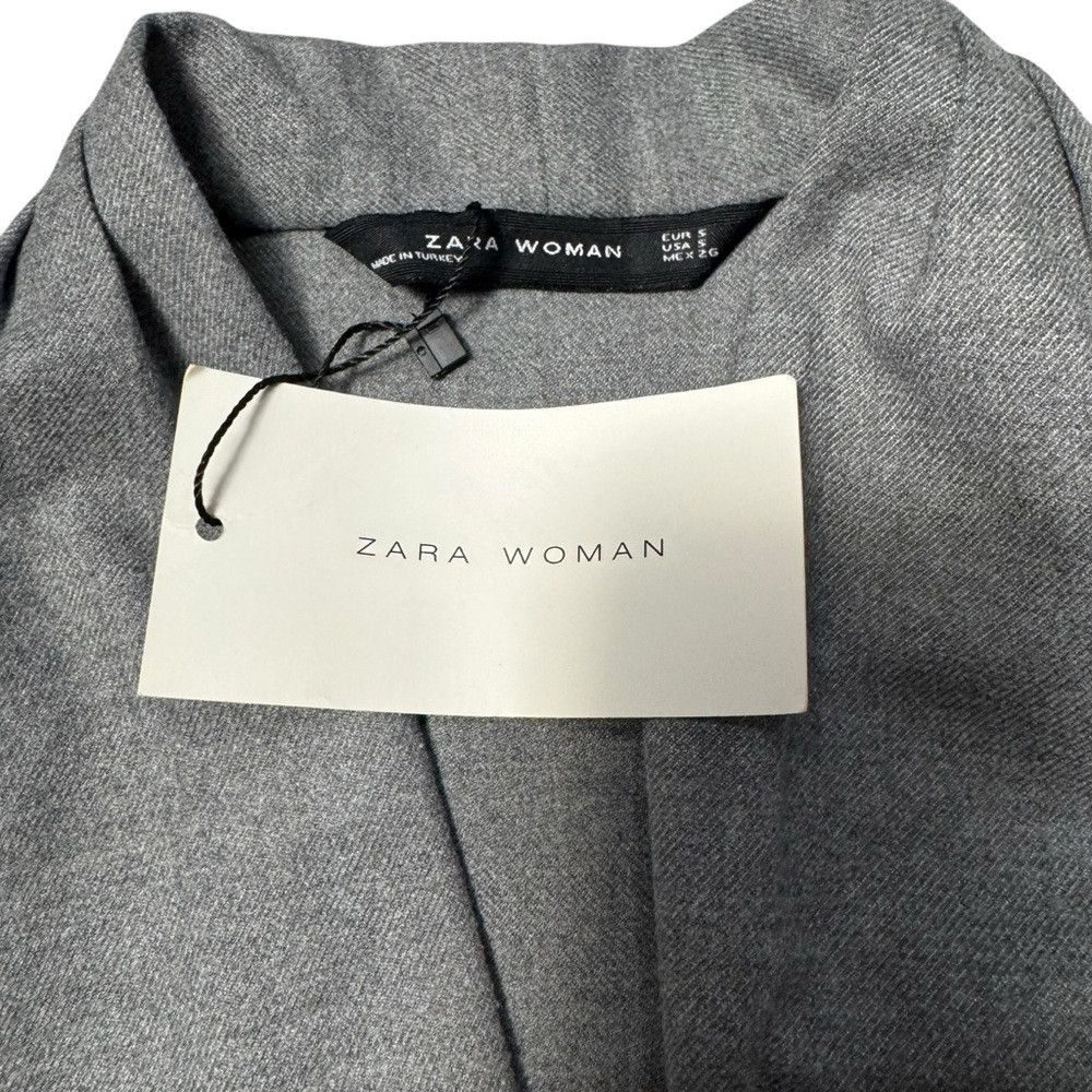 Zara NWT New Zara Long Sleeve V-Neck Belted Grey Dress Size S Size S / US 4 / IT 40 - 7 Thumbnail
