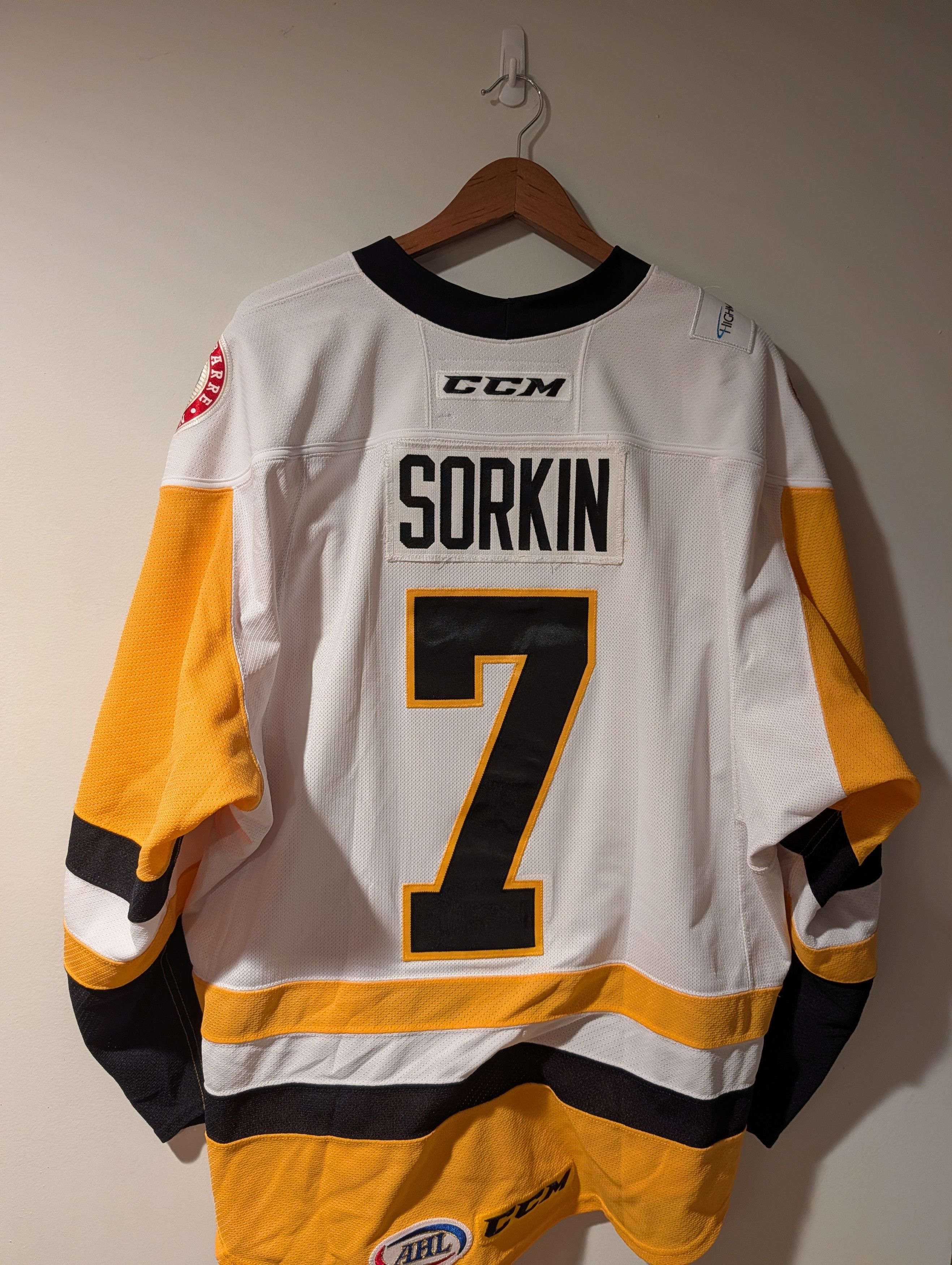 NHL CCM Wilkes-Barre Scranton Penguins Sorkin #7 Hockey Jersey Size US XL / EU 56 / 4 - 10 Thumbnail
