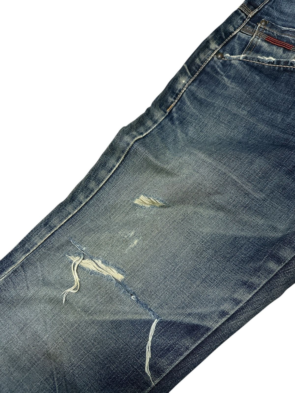 Marithe + Francois Girbaud Flare Marithe Francois Girbaud Distress Denim. Size US 32 / EU 48 - 12 Thumbnail