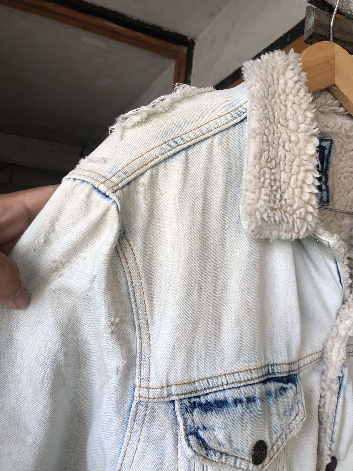 Zara 🔥Zara Distressed Punk Denim Sherpa Jacket If Six Was Nine Size US L / EU 52-54 / 3 - 7 Thumbnail