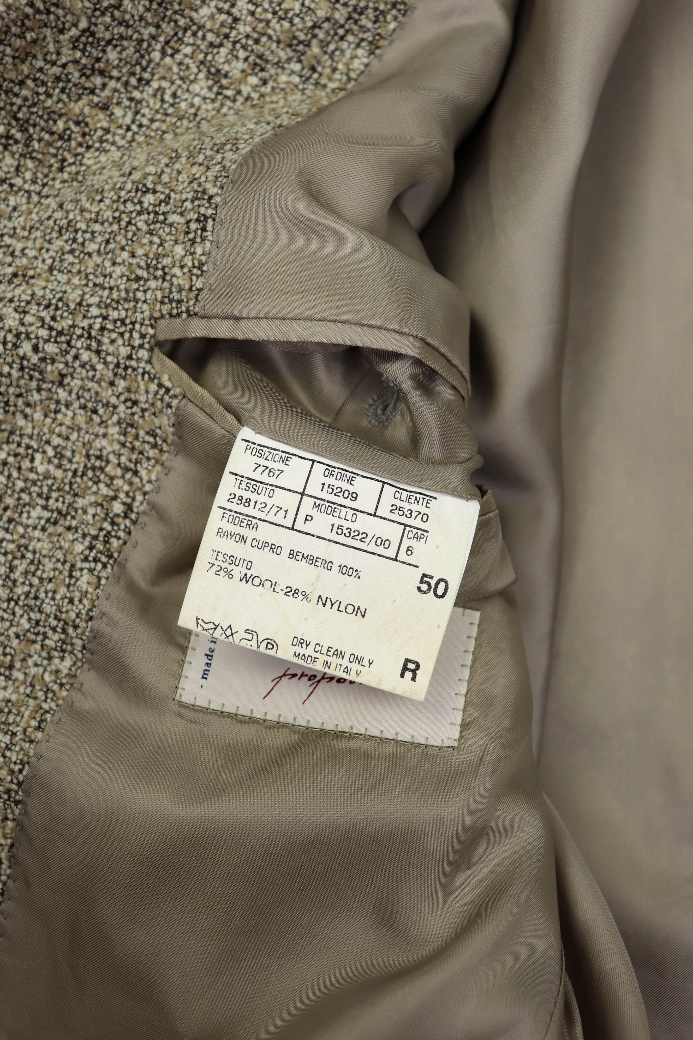Canali Canali Proposta Cream Beige Terry Fabric Sport Coat Blazer Size 50R - 14 Thumbnail