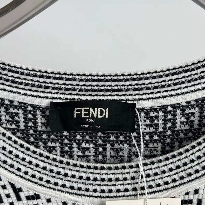 Fendi Fendi Black and White Double F Printed Knit Sweater Size US L / EU 52-54 / 3 - 4 Thumbnail