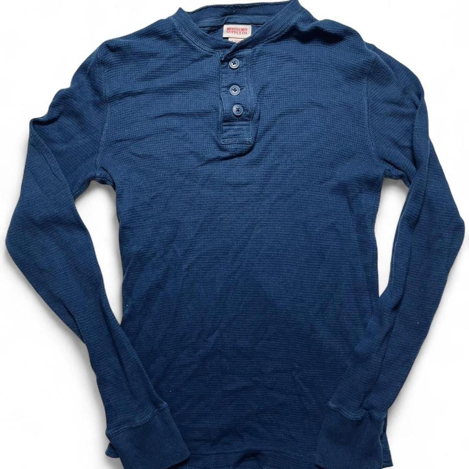 Mossimo Mossimo Supply Co. Waffle Knit Henley Shirt Size L (12/14) Size US L / EU 52-54 / 3 - 1 Thumbnail