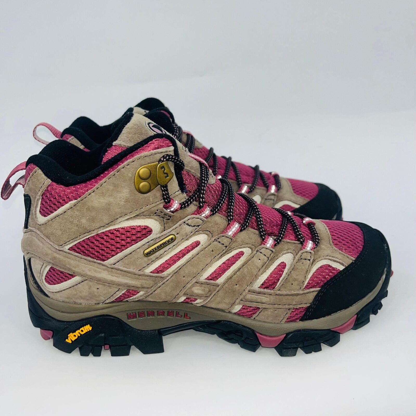 image of Merrell Women Moab 2 Mid Waterproof "boulder/blush" 7.5 Shoes in Brown