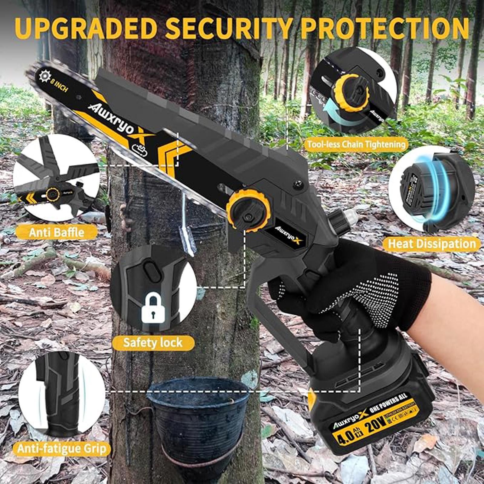 Other AuxryoX Cordless 6" Mini Chainsaw with Saw Chains & Carrying Size ONE SIZE - 5 Thumbnail