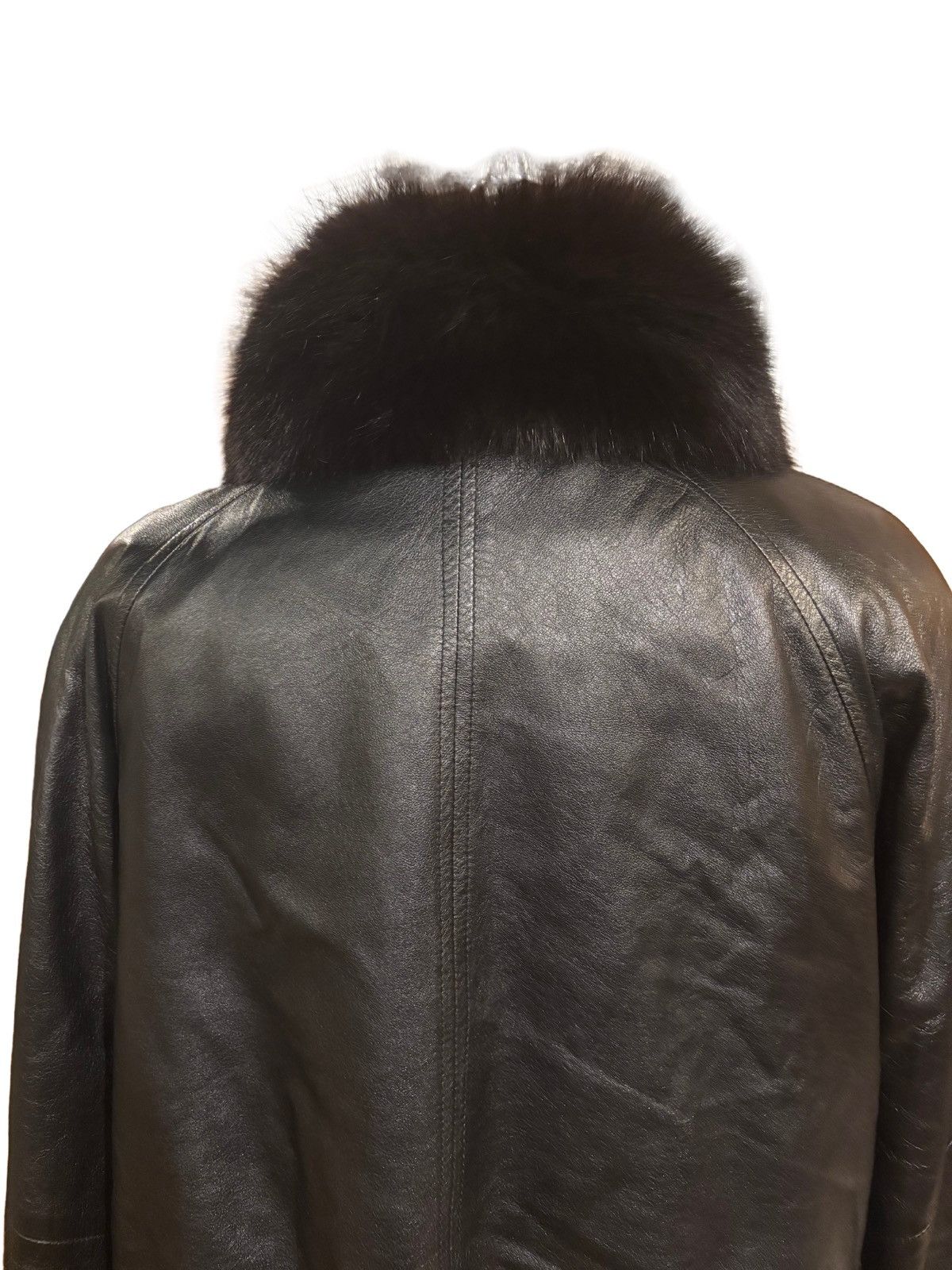 Nina Ricci Women’s black leather Jacket with fur collar Size XXL / US 16-18 / IT 52-54 - 6 Thumbnail