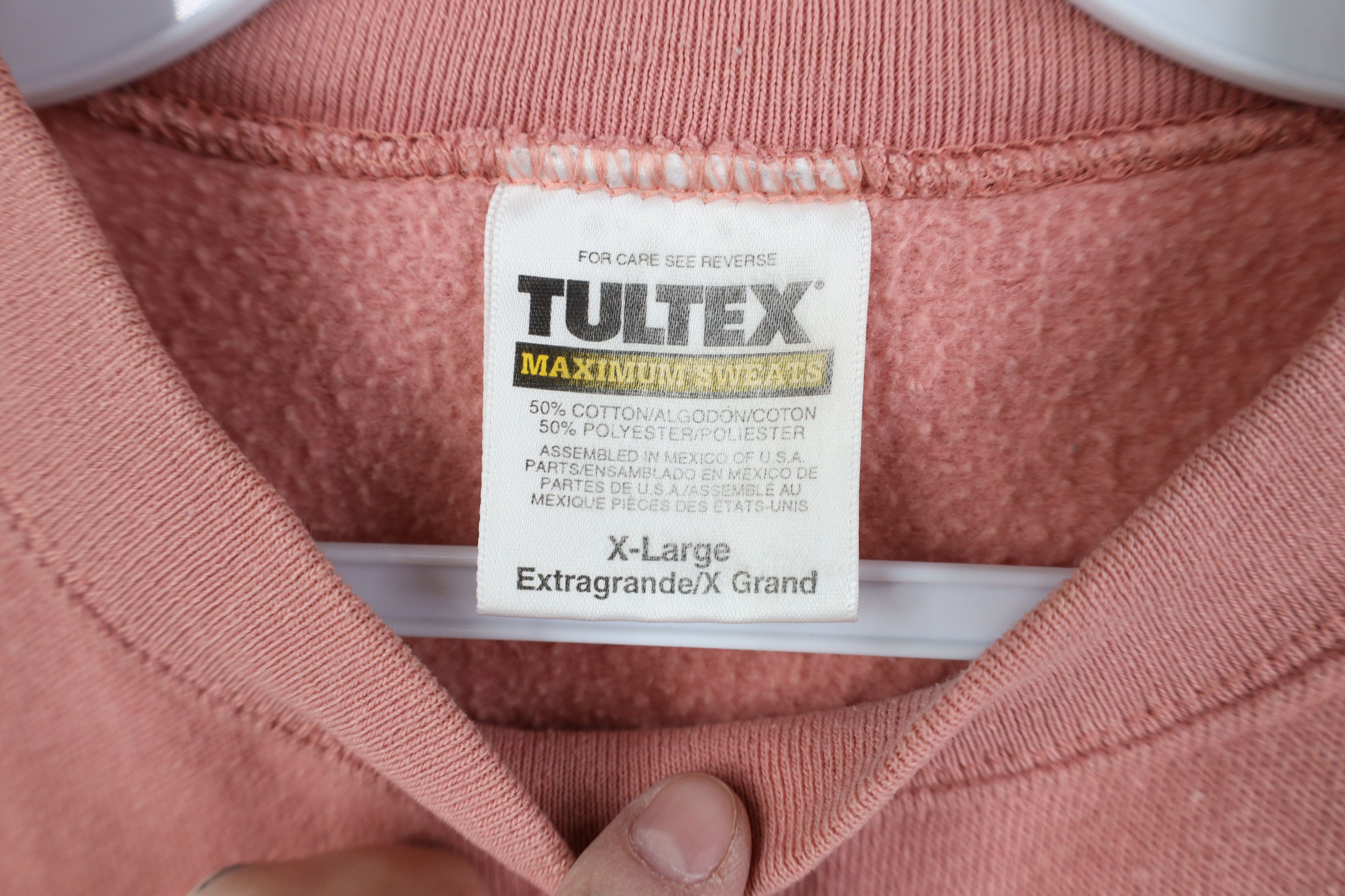 Vintage Vintage 90s Streetwear Blank Crewneck Sweatshirt Light Pink Size US XL / EU 56 / 4 - 4 Thumbnail