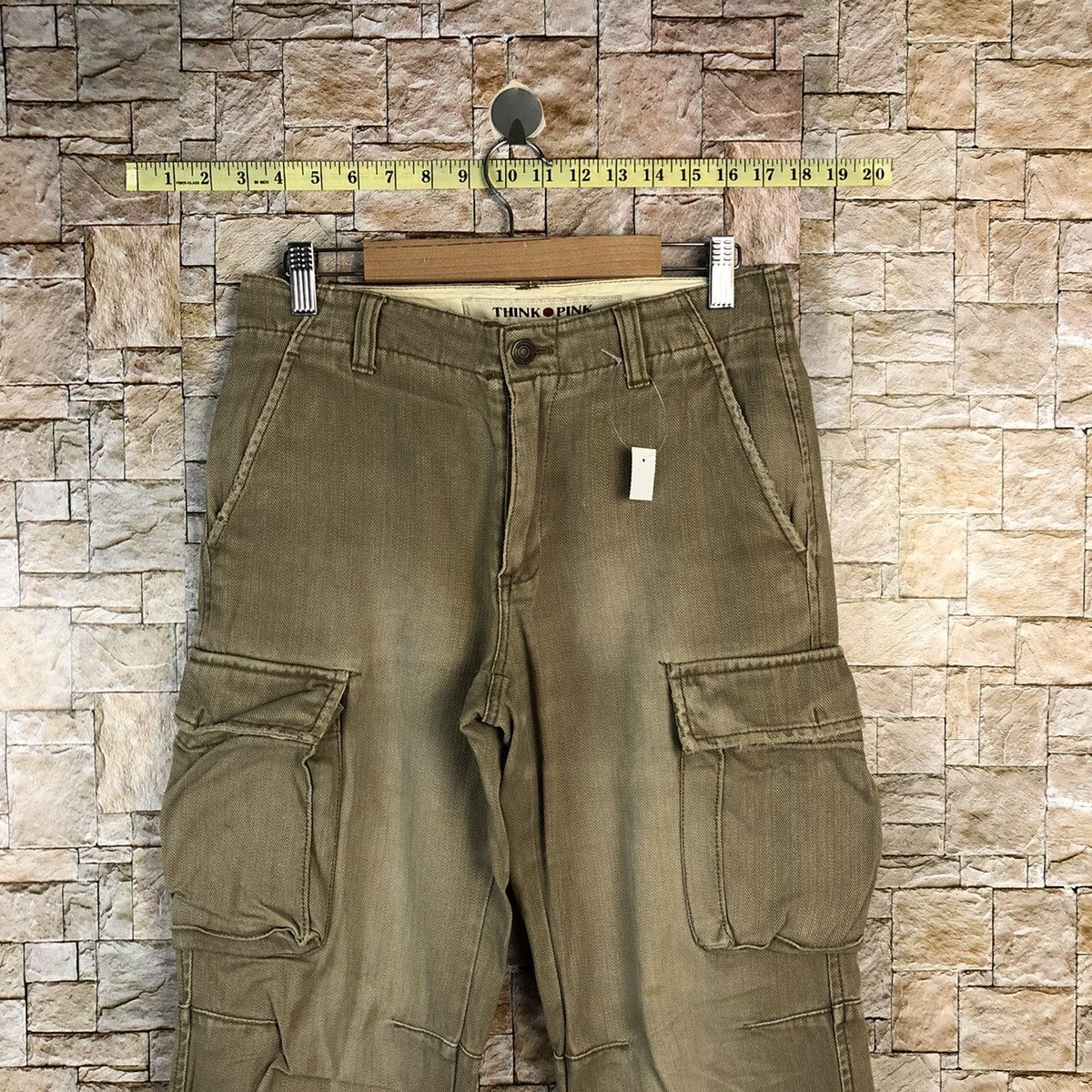 Japanese Brand Think Pink faded Cargo utility Multipocket Pants #A1160 Size US 29 - 4 Thumbnail