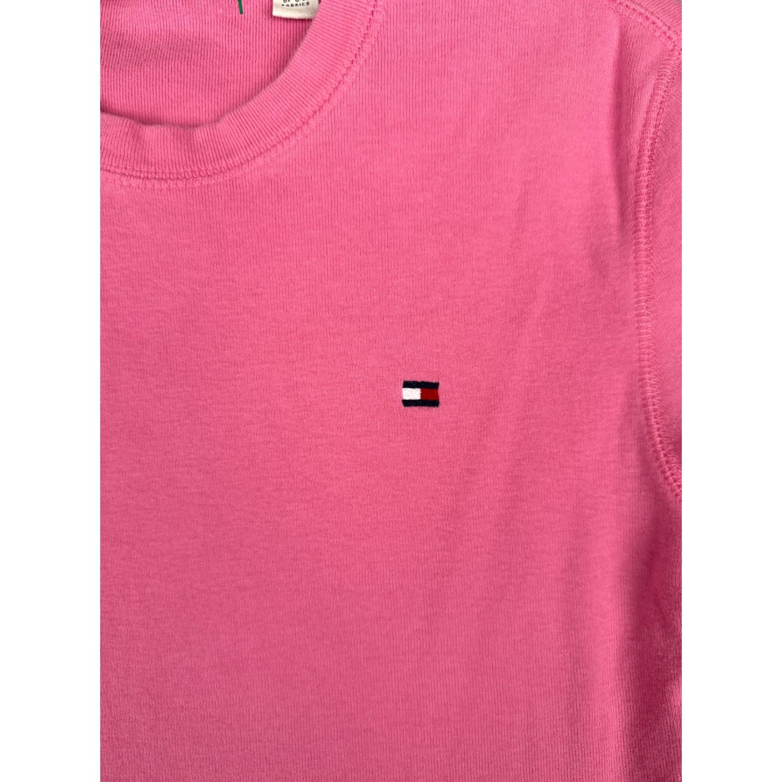 Tommy Hilfiger Tommy Hilfiger Shirt Teens M Pink Cotton Short Sleeve Crew Neck Logo Size M / US 6-8 / IT 42-44 - 6 Thumbnail