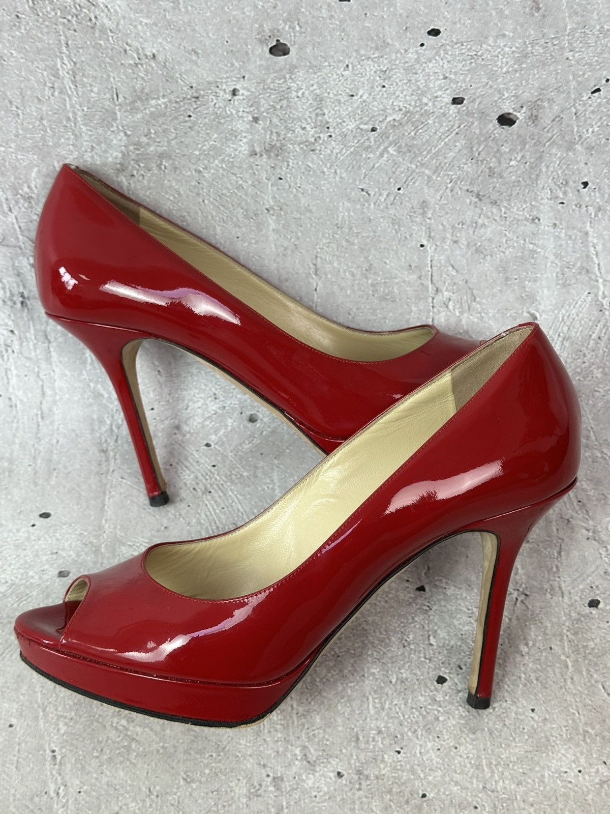 Jimmy Choo Jimmy Choo Made in Italy Patent Leather Red Heels With Box Size US 6 / IT 36 - 7 Thumbnail