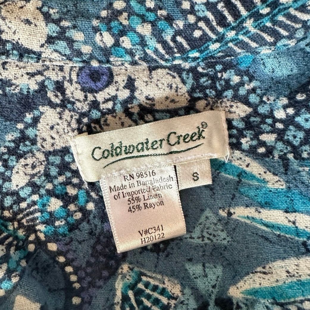 Coldwater Creek coldwater creak paisley blue button up long sleeve shirt Size S / US 4 / IT 40 - 3 Thumbnail