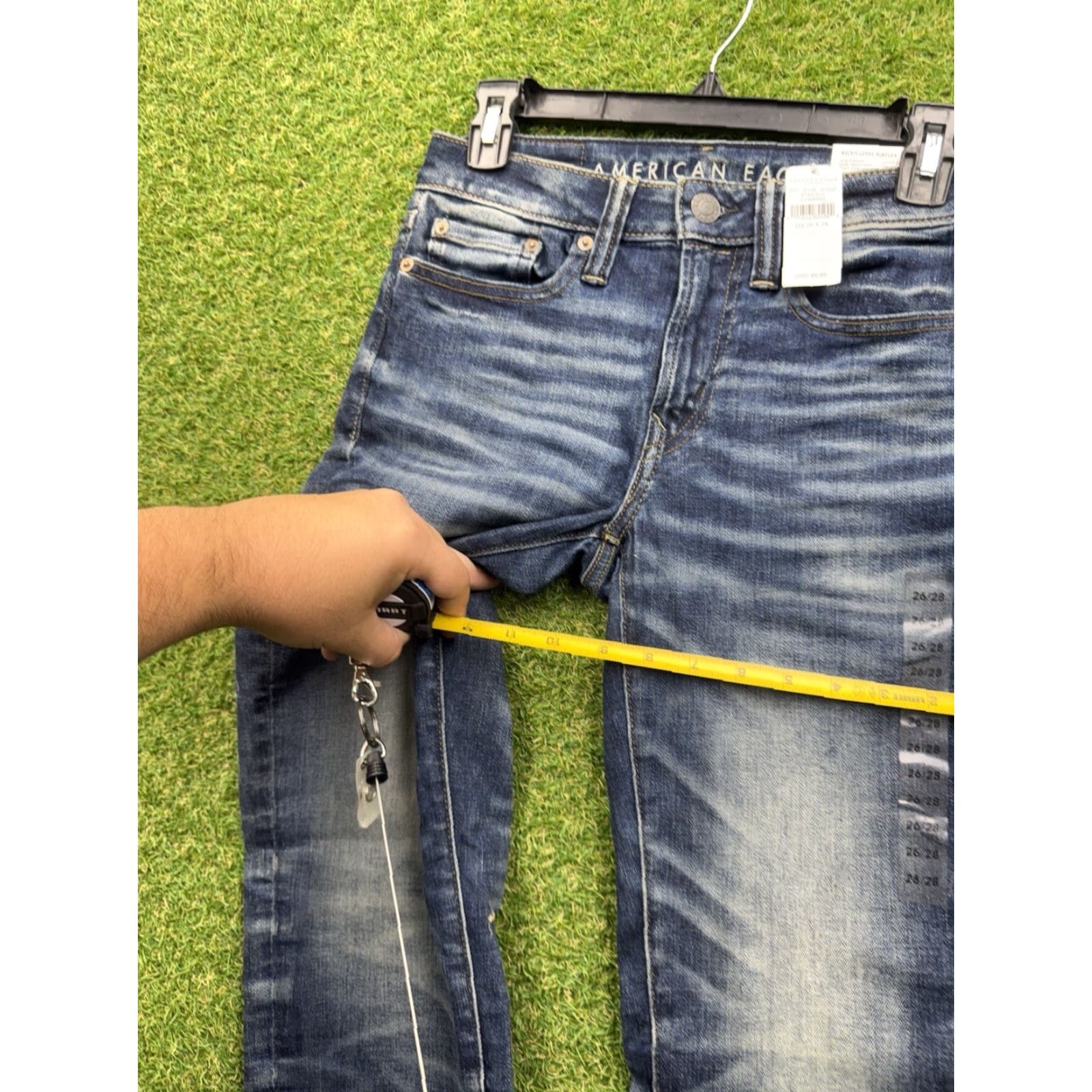 American Eagle Outfitters American Eagle Jeans Men Slim 26x28 Denim Blue 5-Pocket Stretch NWT Dark Wash Mens Size US 26 / EU 42 - 7 Thumbnail