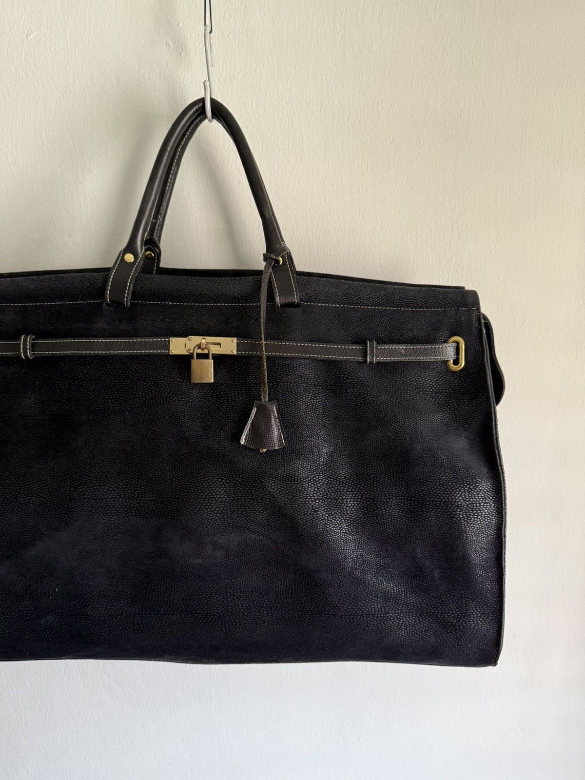 Vintage Black large leather Birkin tote bag Size ONE SIZE - 2 Thumbnail