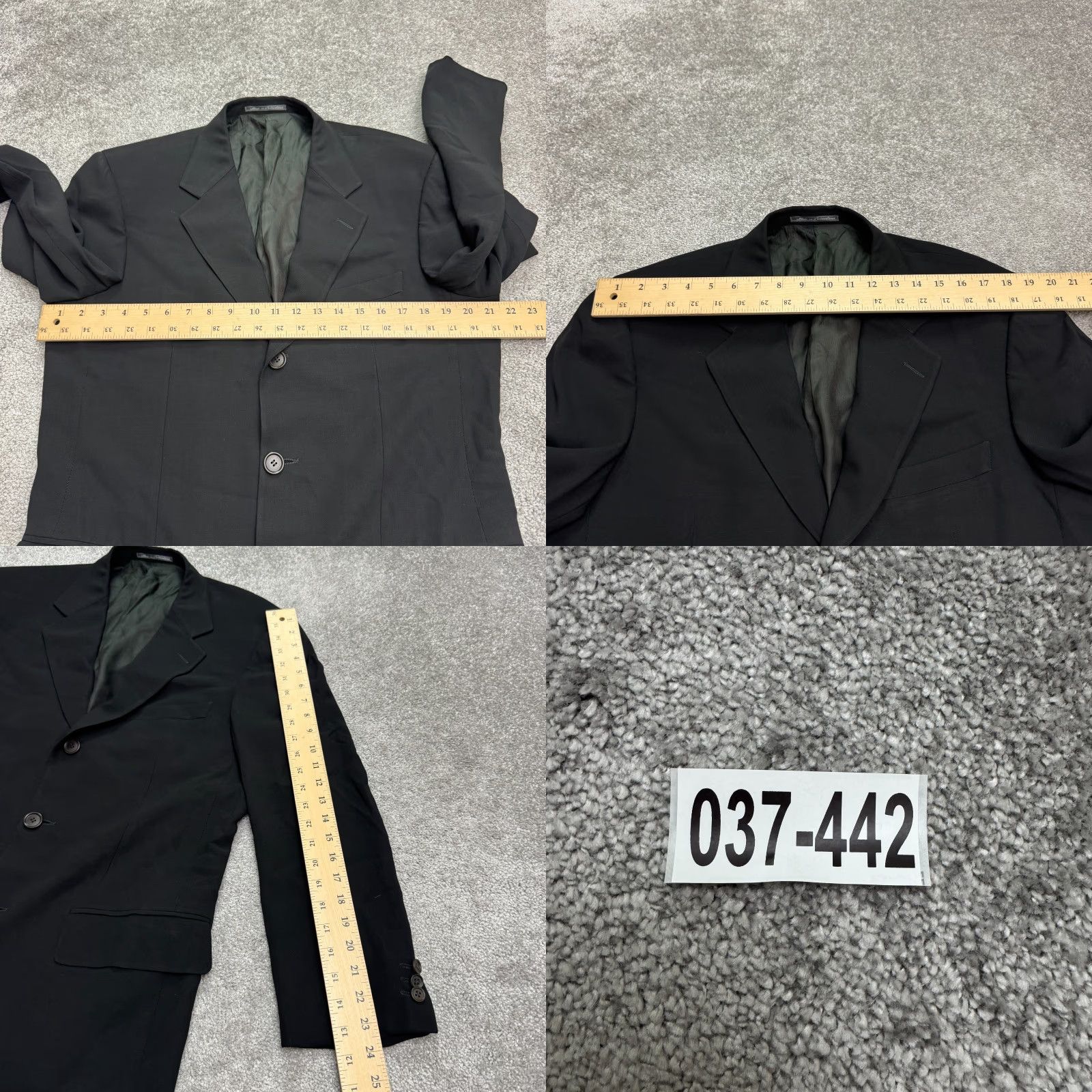 Ermenegildo Zegna VINTAGE Ermenegildo Zegna Blazer Jacket Mens 90s Wool Solid Black Single-Breasted 3-Button Size 40R - 9 Thumbnail