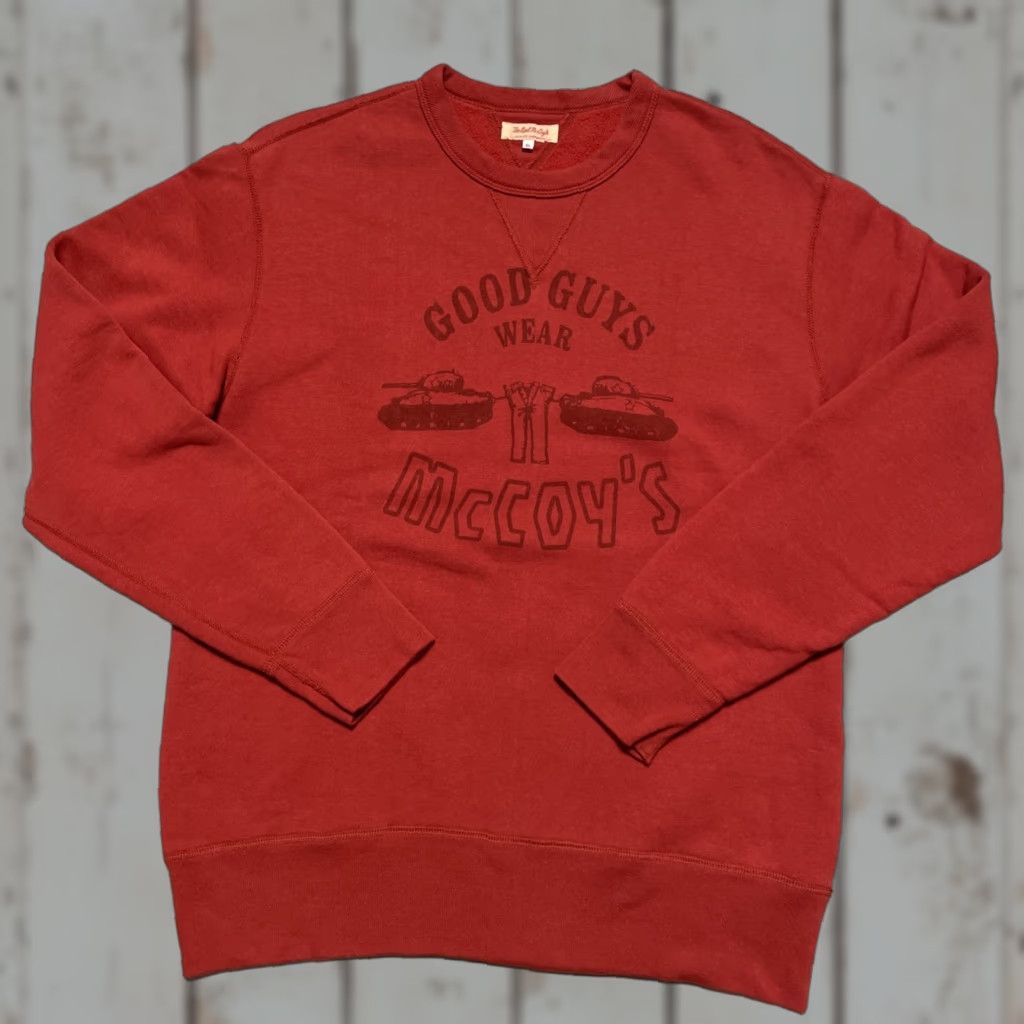 Vintage The Real McCoy's Sweatshirt College Style Cotton Military Pullover Unisex Adults XL Burnt Red Size US XL / EU 56 / 4 - 1 Thumbnail
