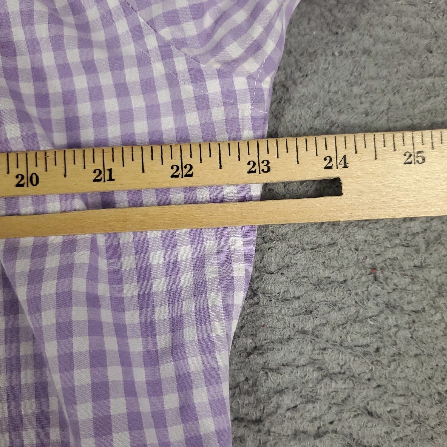 Brooks Brothers VINTAGE? No. Brooks Brothers Shirt Mens Size 15.5 Purple Check Dress Button Up Long Sleeve Size 40R - 5 Thumbnail