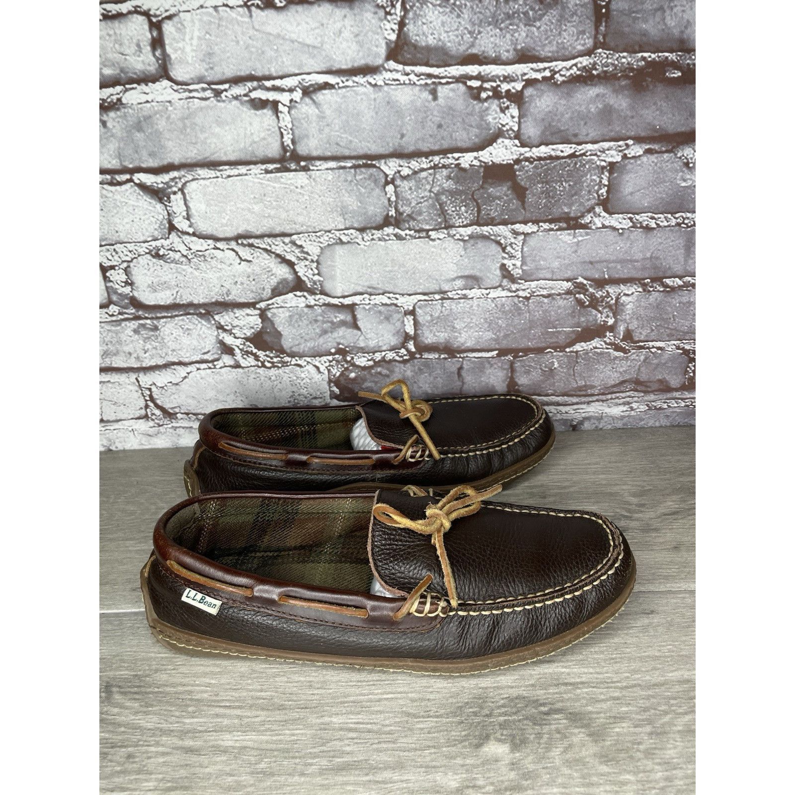 L.L. Bean L.L. Bean Pebble Brown Leather Moccasin Slip On Loafers Shoe Size US 10 / EU 43 - 15 Thumbnail