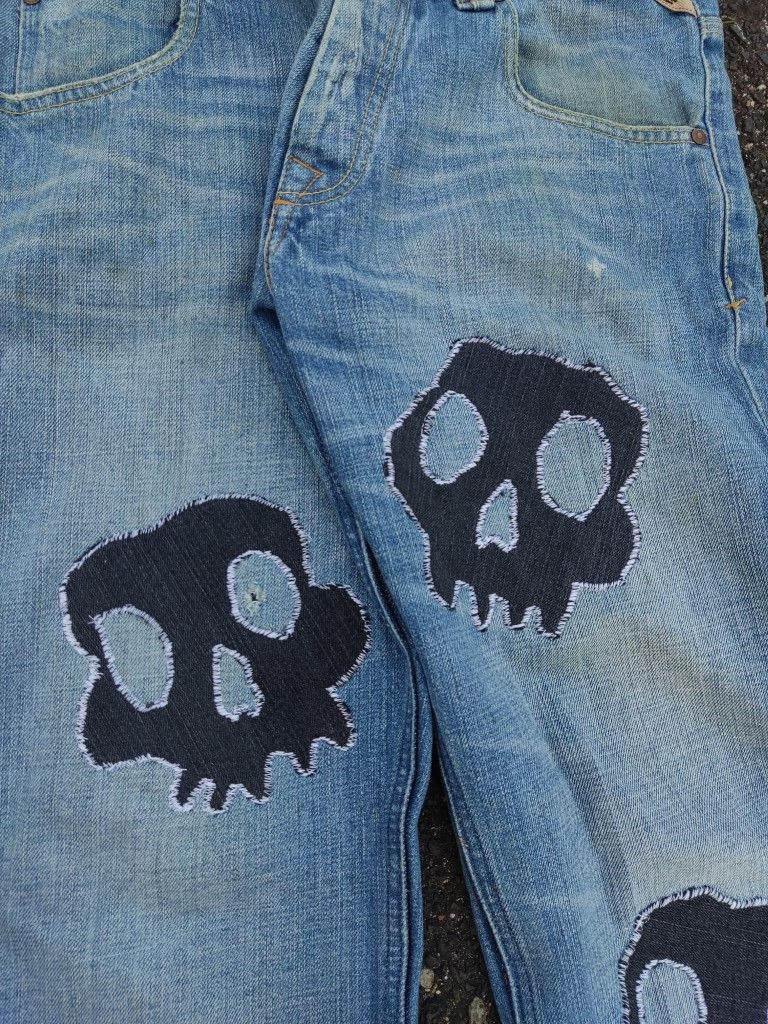 Vintage Vintage Number Nine Inspired Abstract Skull Patchwork Size US 34 / EU 50 - 6 Thumbnail