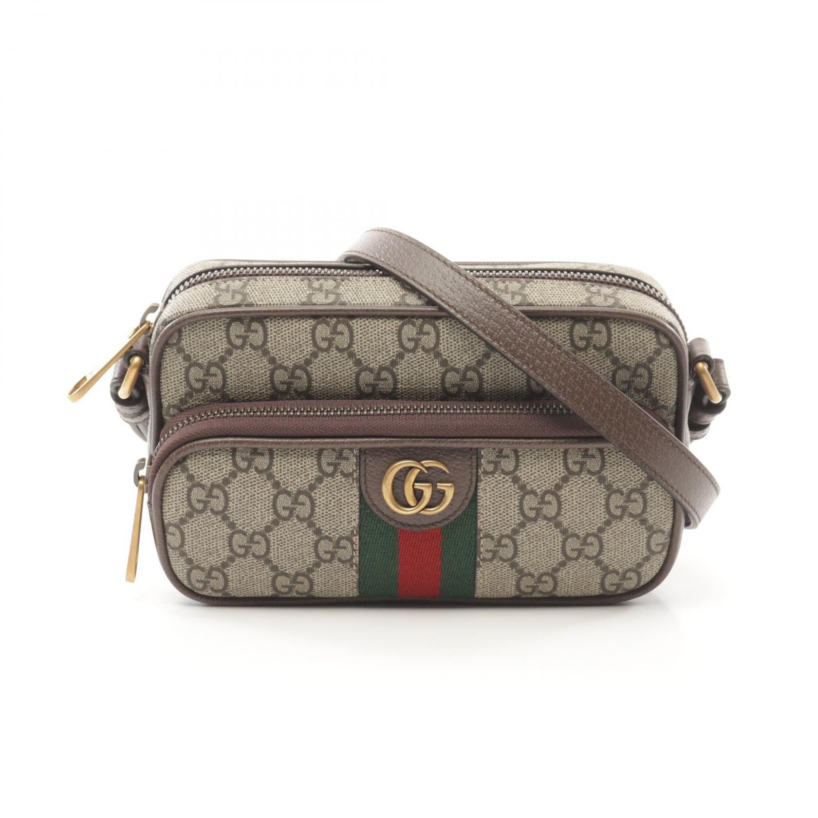Gucci Gucci Ophidia Mini Bag Gg Supreme Shoulder Coated Canvas Leather Beige Brown Multicolor Size ONE SIZE - 1 Thumbnail